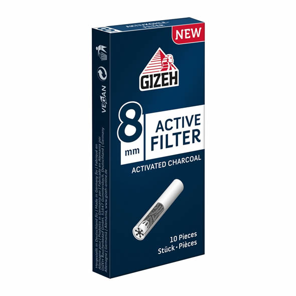 Pack 5 boites Filtres charbon actif Gizeh 8mm